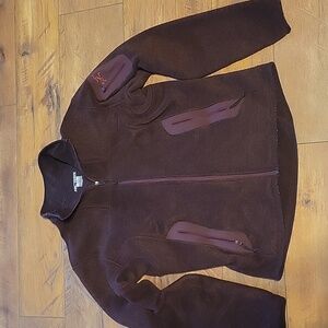 Women's sz large Arc'teryx full zip fleece jacket plum